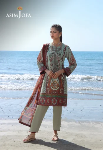 AJPB-170 PRINTED ARABIC LAWN 3PCS